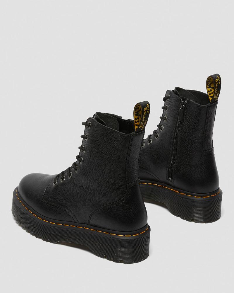 Botas Plataforma Dr Martens Jadon Pisa Cuero Mujer Negros | MX 538XYU